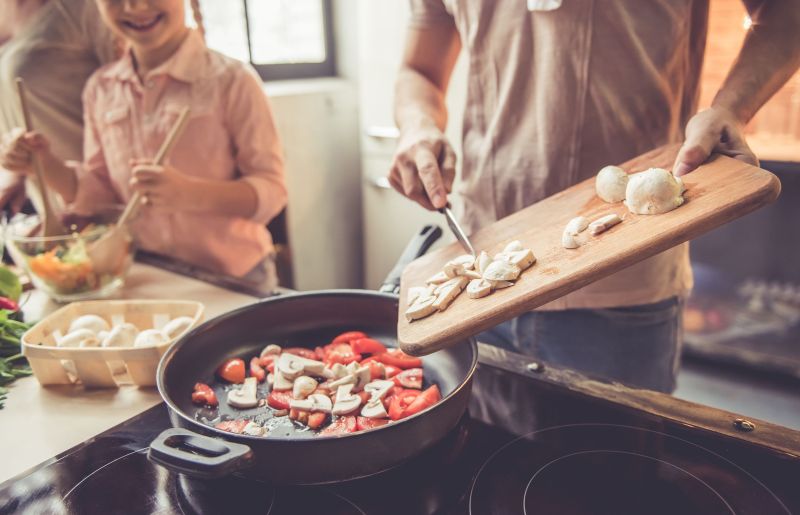 family in the kitchen